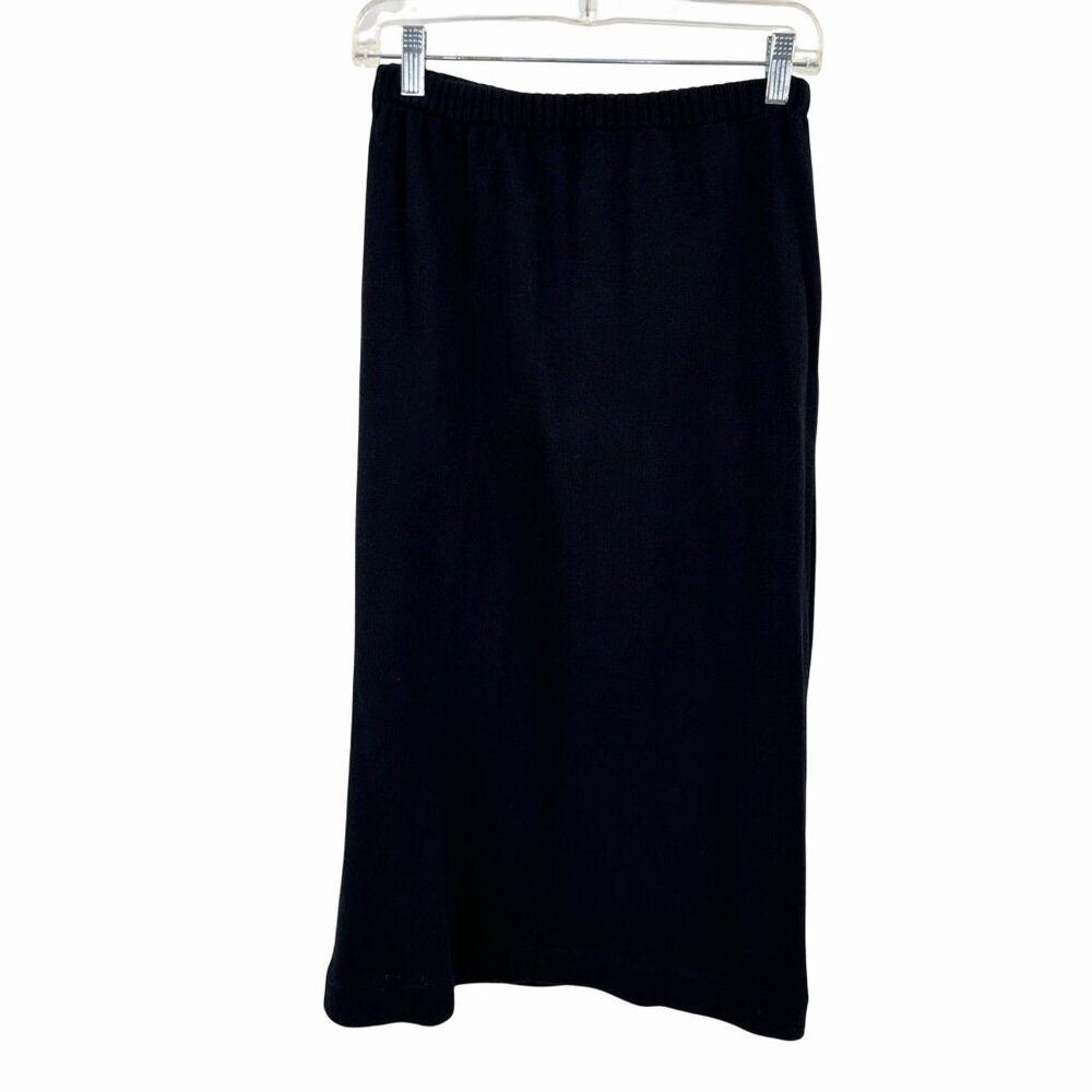 VINTAGE ANTHONY SICARI BLACK KNIT MIDI SWEATER SKIRT - USA MADE! M